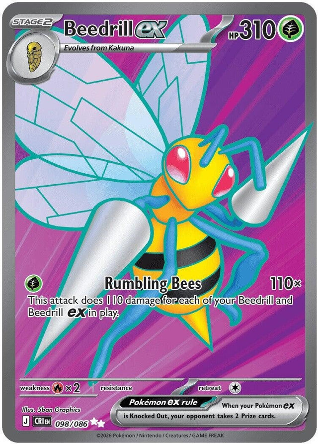 Image for Beedrill ex (098/086) (Holofoil) (ME04: Chaos Rising) - Pokemon