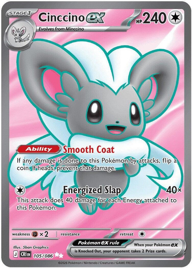 Image for Cinccino ex (105/086) (Holofoil) (ME04: Chaos Rising) - Pokemon