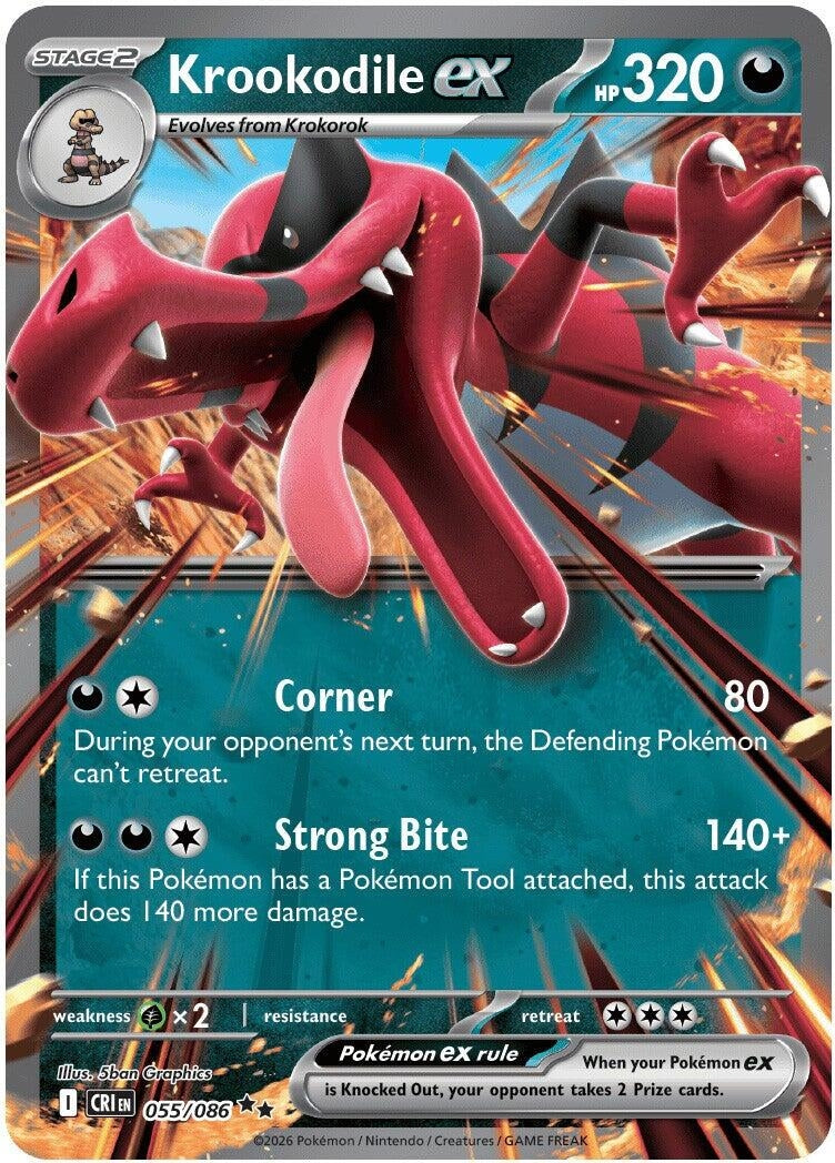Image for Krookodile ex (055/086) (Holofoil) (ME04: Chaos Rising) - Pokemon