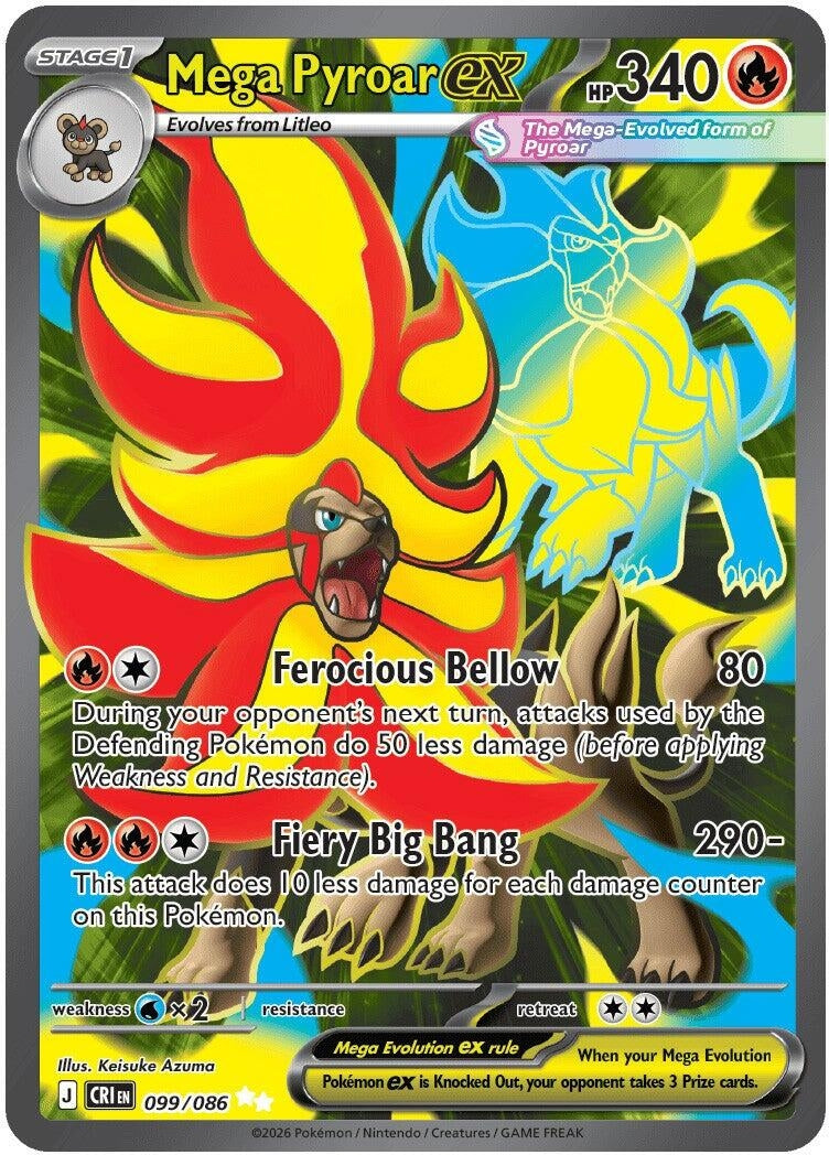 Mega Pyroar ex (099/086) (Holofoil) (ME04: Chaos Rising)