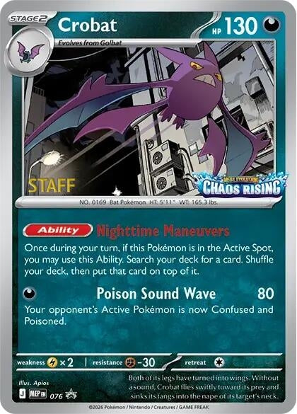 Image for Crobat - 076 [Staff] (076) (Holofoil) (ME: Mega Evolution Promo) - Pokemon