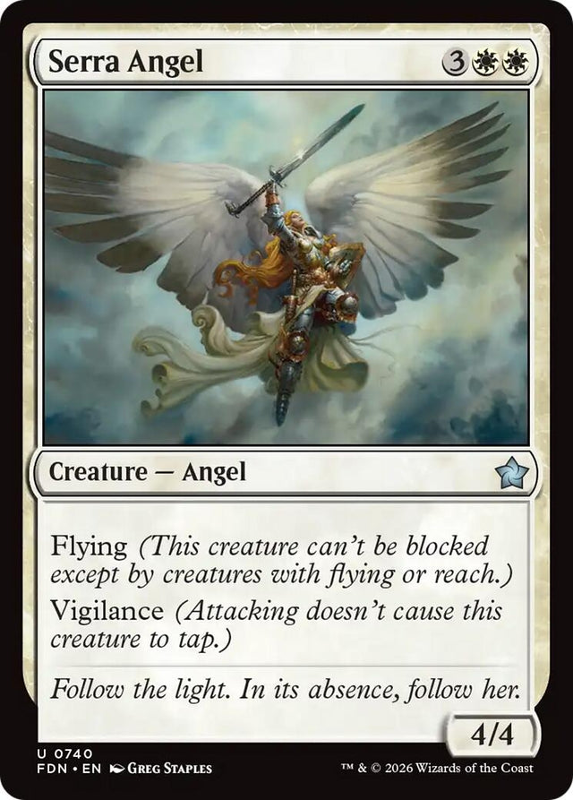 Image for Serra Angel (0740) (740) (Foundations) - Magic: The Gathering