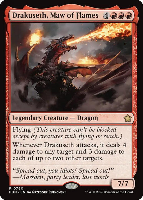 Image for Drakuseth, Maw of Flames (0760) (760) (Foundations) - Magic: The Gathering