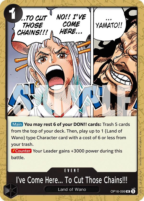 Image for I've Come Here... To Cut Those Chains!!! (OP16-099) (The Time of Battle) - One Piece Card Game
