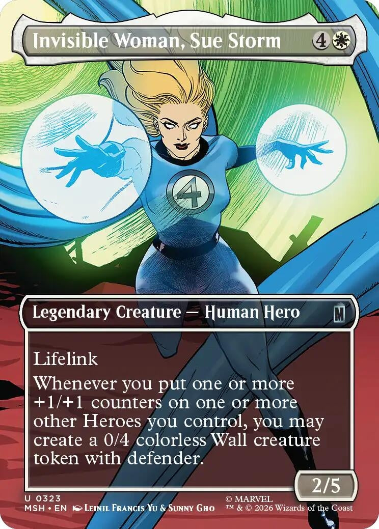Invisible Woman, Sue Storm (Borderless) (323) (Foil) (Marvel Super Heroes)