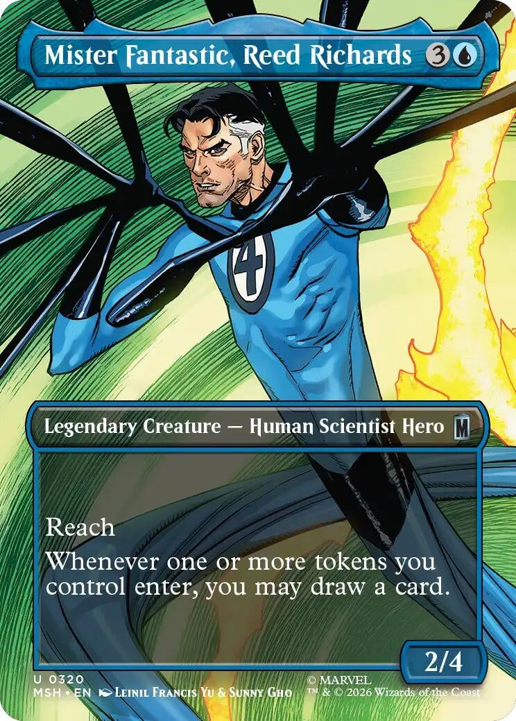 Mister Fantastic, Reed Richards (Borderless) (320) (Foil) (Marvel Super Heroes)
