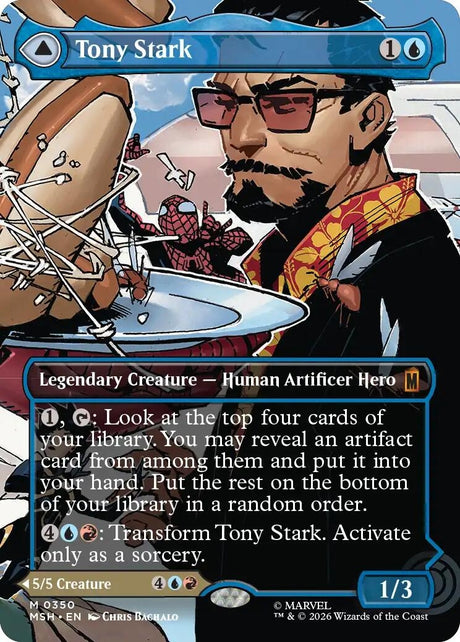 Image for Tony Stark (Borderless) (0350) (350) (Foil) (Marvel Super Heroes) (MSH) - Magic: The Gathering