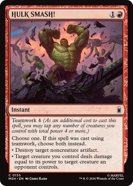Image for HULK SMASH! (135) (Marvel Super Heroes) (MSH) - Magic: The Gathering