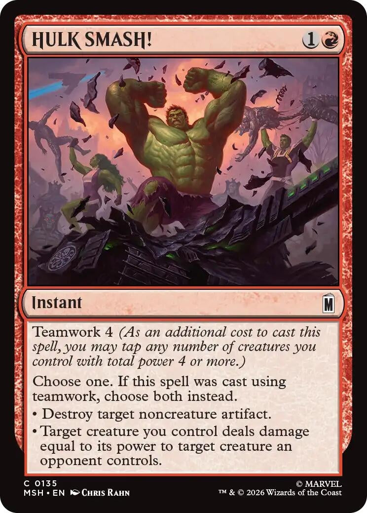 Image for HULK SMASH! (135) (Foil) (Marvel Super Heroes) (MSH) - Magic: The Gathering