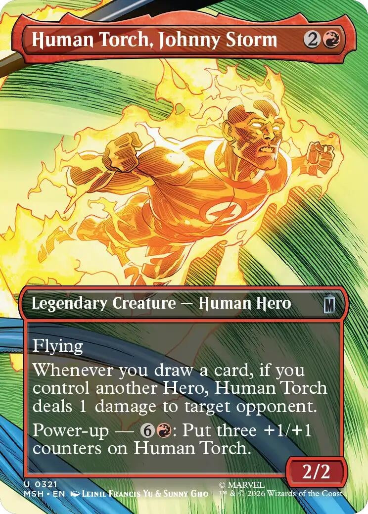 Image for Human Torch, Johnny Storm (Borderless) (321) (Marvel Super Heroes) (MSH) - Magic: The Gathering