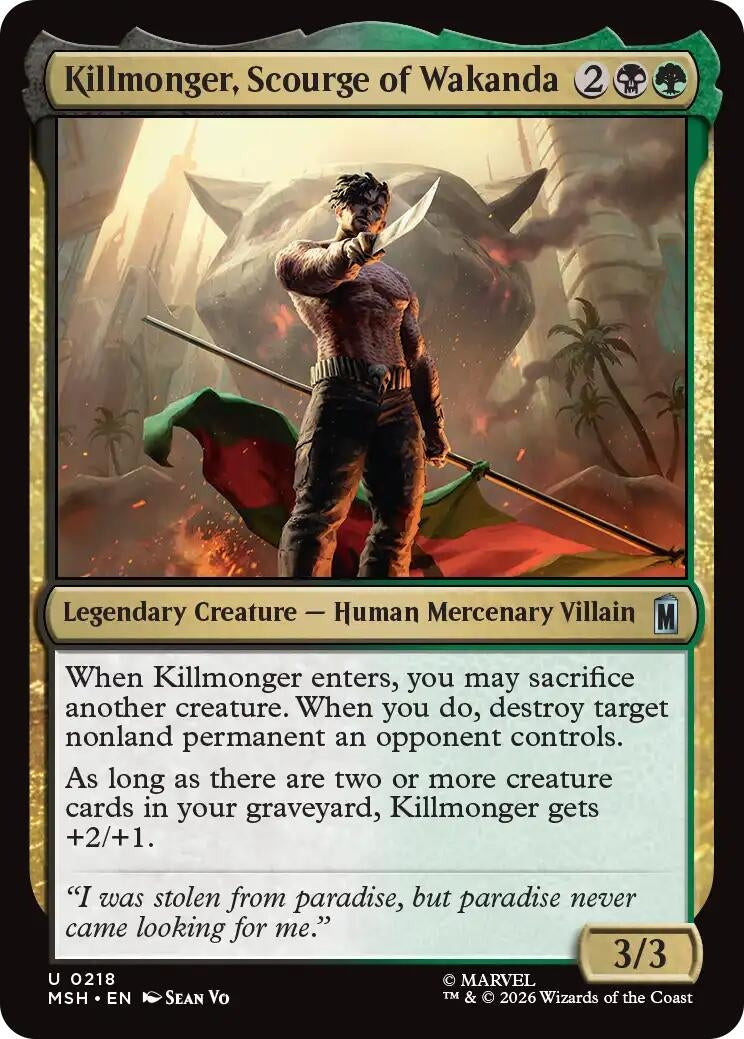 Image for Killmonger, Scourge of Wakanda (218) (Marvel Super Heroes) (MSH) - Magic: The Gathering