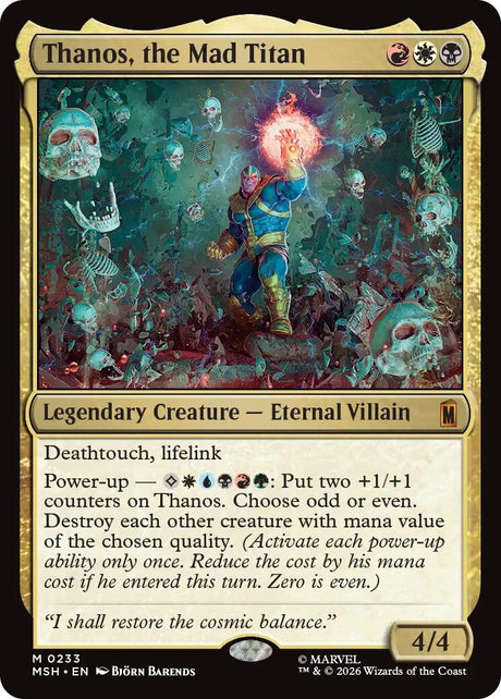 Image for Thanos, the Mad Titan (233) (Marvel Super Heroes) (MSH) - Magic: The Gathering