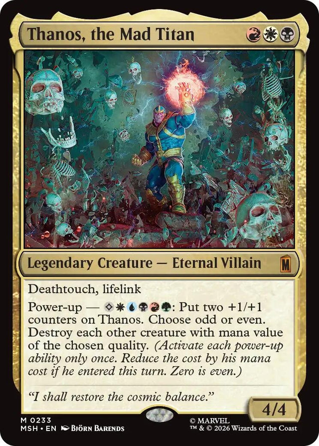 Image for Thanos, the Mad Titan (233) (Marvel Super Heroes) (MSH) - Magic: The Gathering
