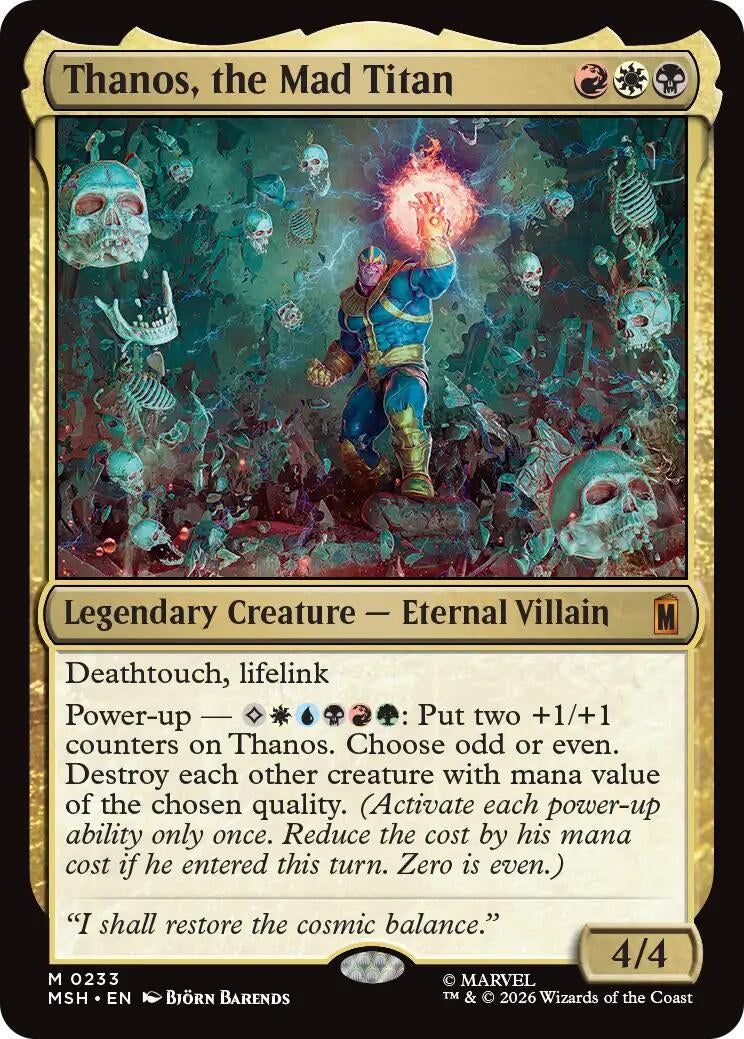 Image for Thanos, the Mad Titan (233) (Foil) (Marvel Super Heroes) (MSH) - Magic: The Gathering