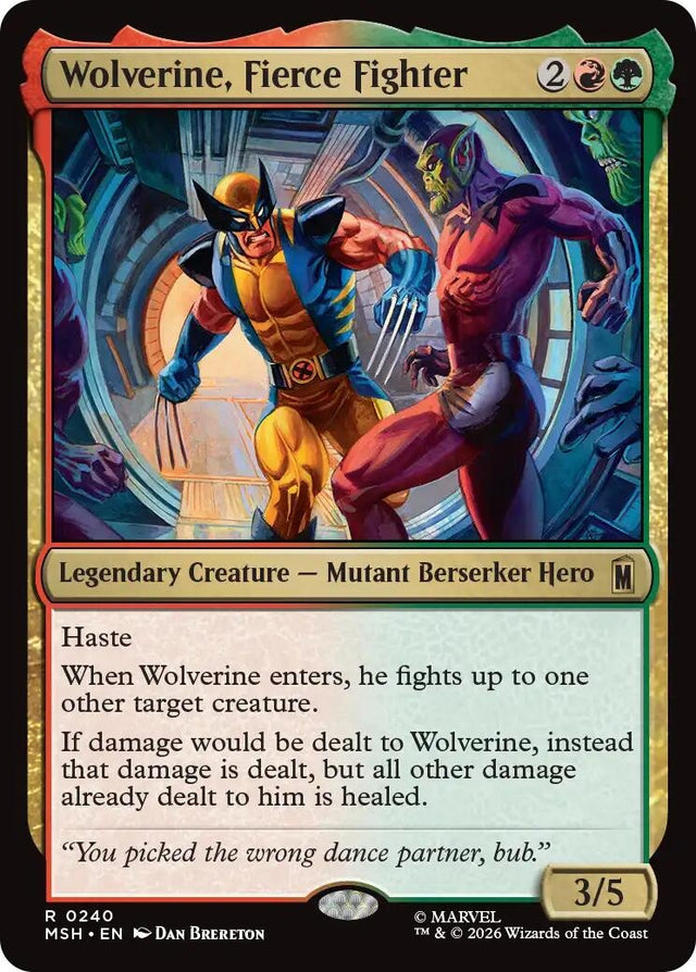 Image for Wolverine, Fierce Fighter (240) (Foil) (Marvel Super Heroes) (MSH) - Magic: The Gathering