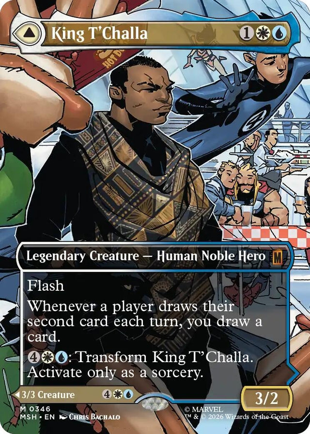 Image for King T'Challa (Borderless) (0346) (346) (Foil) (Marvel Super Heroes) (MSH) - Magic: The Gathering