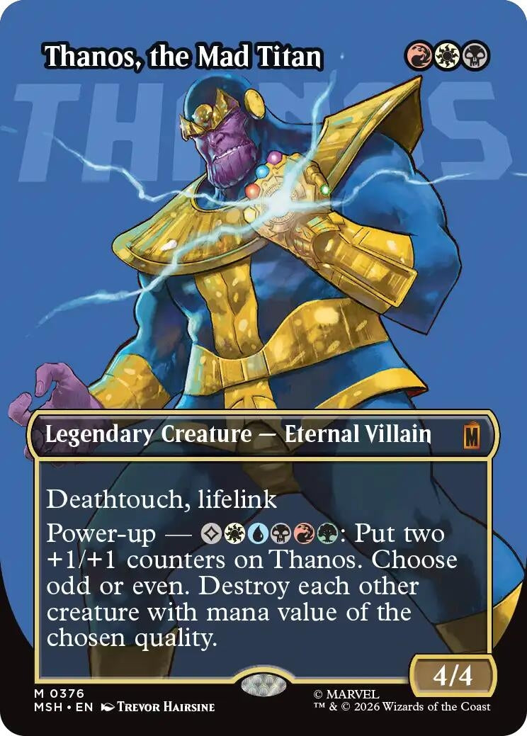 Image for Thanos, the Mad Titan (Borderless) (0376) (376) (Marvel Super Heroes) (MSH) - Magic: The Gathering