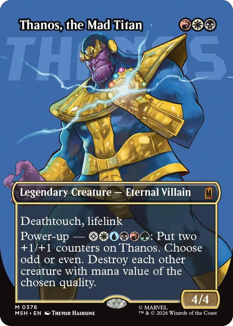 Image for Thanos, the Mad Titan (Borderless) (0376) (376) (Marvel Super Heroes) (MSH) - Magic: The Gathering