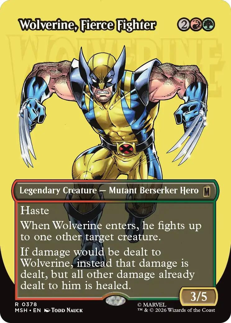 Image for Wolverine, Fierce Fighter (Borderless) (378) (Marvel Super Heroes) (MSH) - Magic: The Gathering