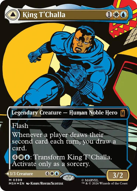 Image for King T'Challa (Borderless) (0399) (399) (Foil) (Marvel Super Heroes) (MSH) - Magic: The Gathering