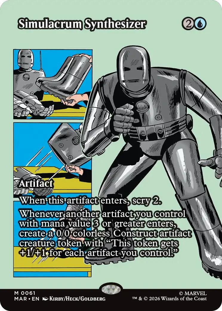 Simulacrum Synthesizer (Borderless) (61) (Foil) (Marvel Universe Eternal-Legal)