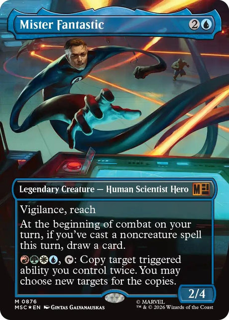 Image for Mister Fantastic (Borderless) (Surge Foil) (876) (Foil) (Commander: Marvel Super Heroes) (MSC) - Magic: The Gathering