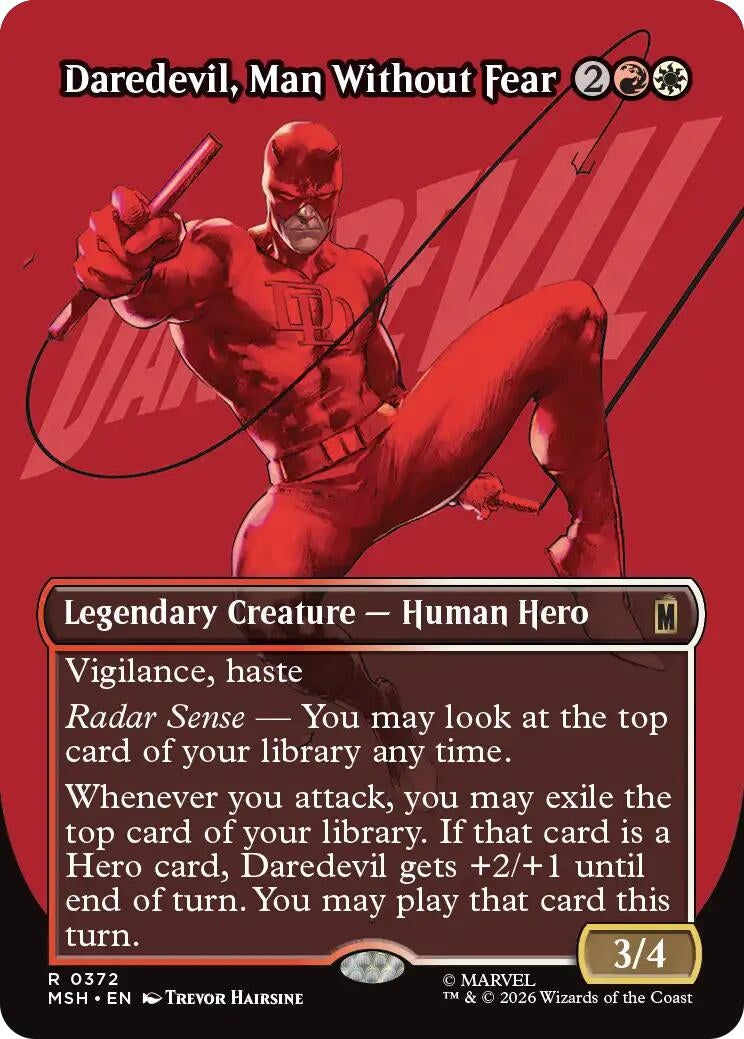 Image for Daredevil, Man Without Fear (Borderless) (0372) (372) (Foil) (Marvel Super Heroes) (MSH) - Magic: The Gathering