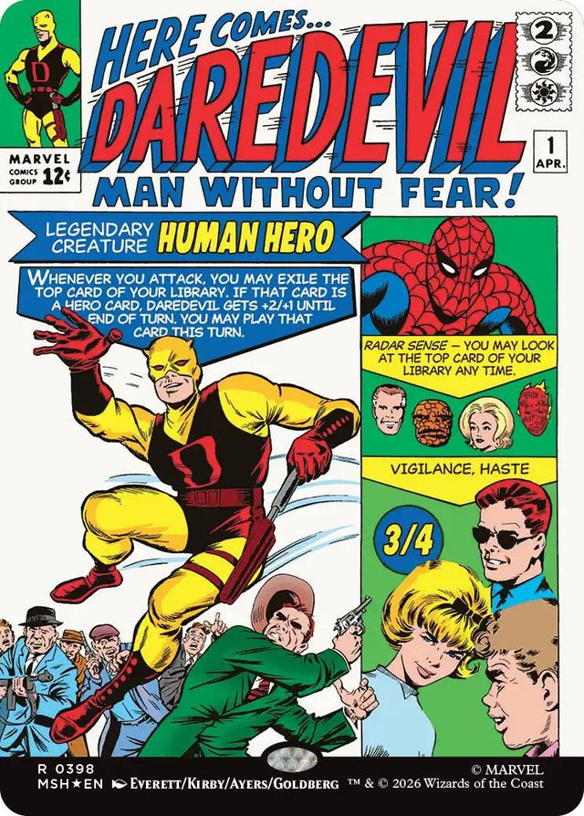 Image for Daredevil, Man Without Fear (Borderless) (0398) (398) (Foil) (Marvel Super Heroes) (MSH) - Magic: The Gathering