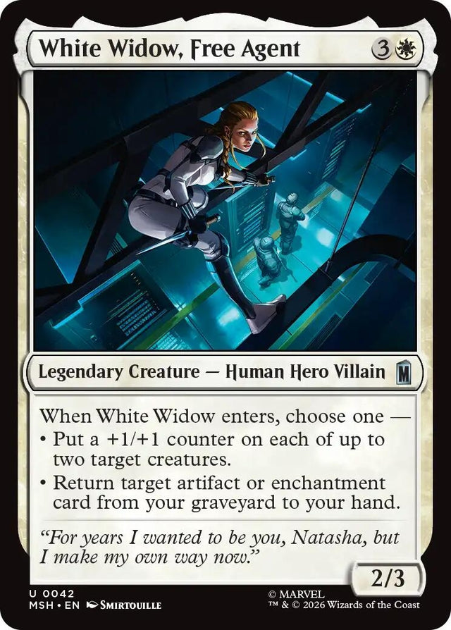 Image for White Widow, Free Agent (42) (Marvel Super Heroes) (MSH) - Magic: The Gathering