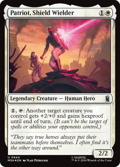 Image for Patriot, Shield Wielder (Surge Foil) (444) (Foil) (Marvel Super Heroes) (MSH) - Magic: The Gathering