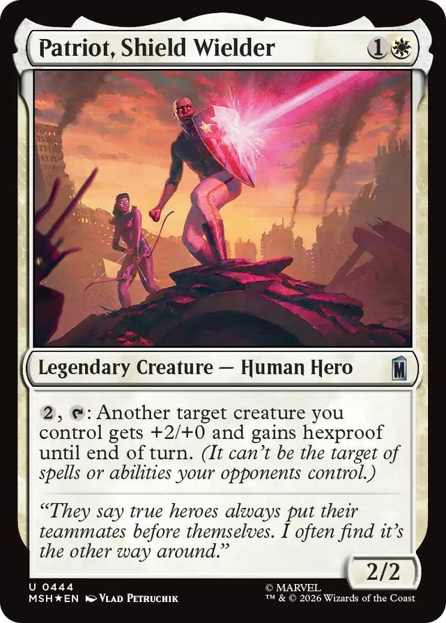 Image for Patriot, Shield Wielder (Surge Foil) (444) (Foil) (Marvel Super Heroes) (MSH) - Magic: The Gathering