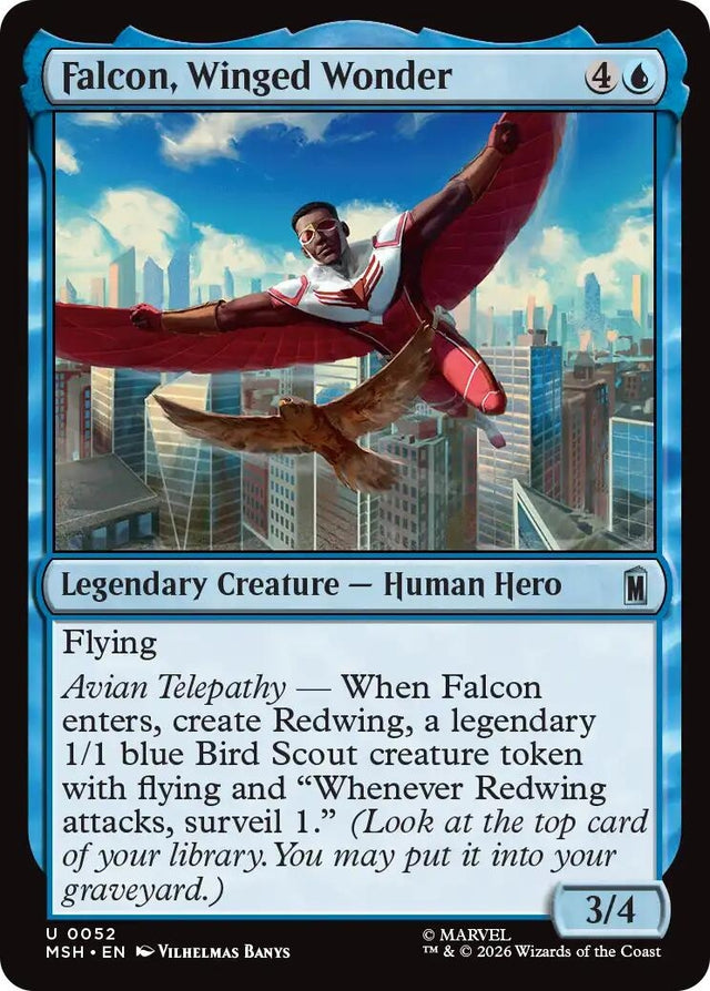Image for Falcon, Winged Wonder (52) (Marvel Super Heroes) (MSH) - Magic: The Gathering