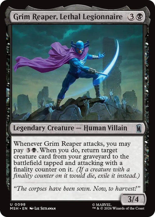 Image for Grim Reaper, Lethal Legionnaire (98) (Foil) (Marvel Super Heroes) (MSH) - Magic: The Gathering