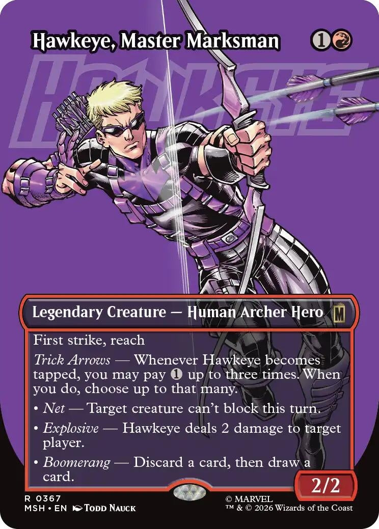 Image for Hawkeye, Master Marksman (Borderless) (367) (Foil) (Marvel Super Heroes) (MSH) - Magic: The Gathering