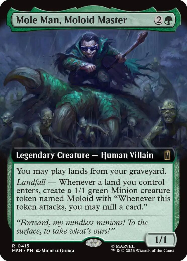 Image for Mole Man, Moloid Master (Extended Art) (415) (Foil) (Marvel Super Heroes) (MSH) - Magic: The Gathering
