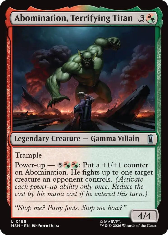 Image for Abomination, Terrifying Titan (198) (Marvel Super Heroes) (MSH) - Magic: The Gathering