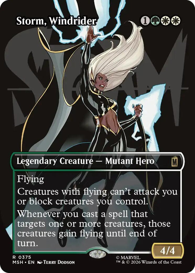 Image for Storm, Windrider (Borderless) (375) (Foil) (Marvel Super Heroes) (MSH) - Magic: The Gathering