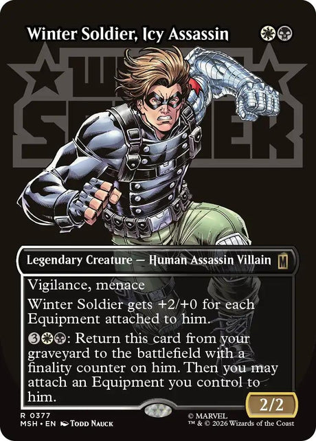 Image for Winter Soldier, Icy Assassin (Borderless) (377) (Marvel Super Heroes) (MSH) - Magic: The Gathering