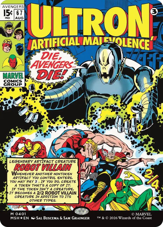 Image for Ultron, Artificial Malevolence (Borderless) (0401) (401) (Marvel Super Heroes) (MSH) - Magic: The Gathering