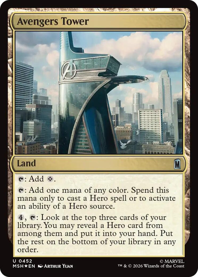 Image for Avengers Tower (Surge Foil) (452) (Foil) (Marvel Super Heroes) (MSH) - Magic: The Gathering