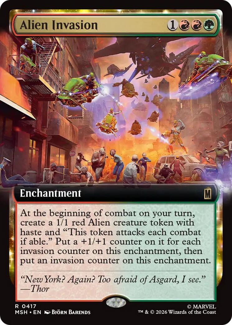 Image for Alien Invasion (Extended Art) (417) (Foil) (Marvel Super Heroes) (MSH) - Magic: The Gathering