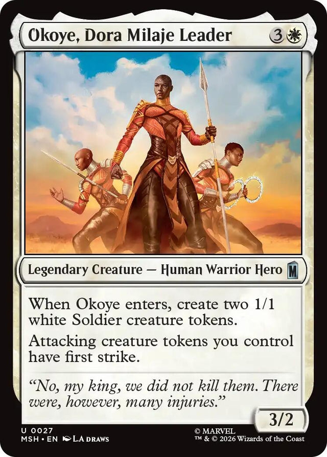 Image for Okoye, Dora Milaje Leader (27) (Marvel Super Heroes) (MSH) - Magic: The Gathering