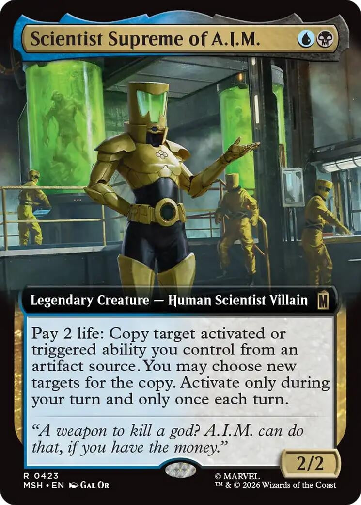 Image for Scientist Supreme of A.I.M. (Extended Art) (423) (Marvel Super Heroes) (MSH) - Magic: The Gathering