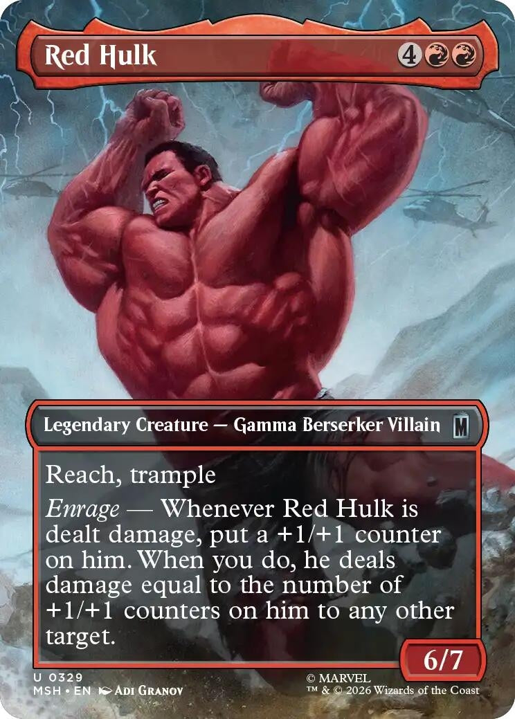 Image for Red Hulk (Borderless) (329) (Foil) (Marvel Super Heroes) (MSH) - Magic: The Gathering