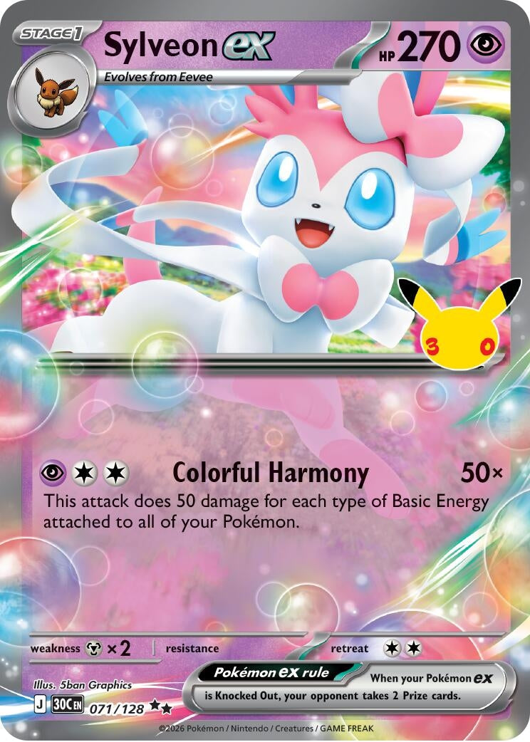 Image for Sylveon ex (071/128) (Holofoil) (ME: 30th Celebration) (30C) - Pokemon