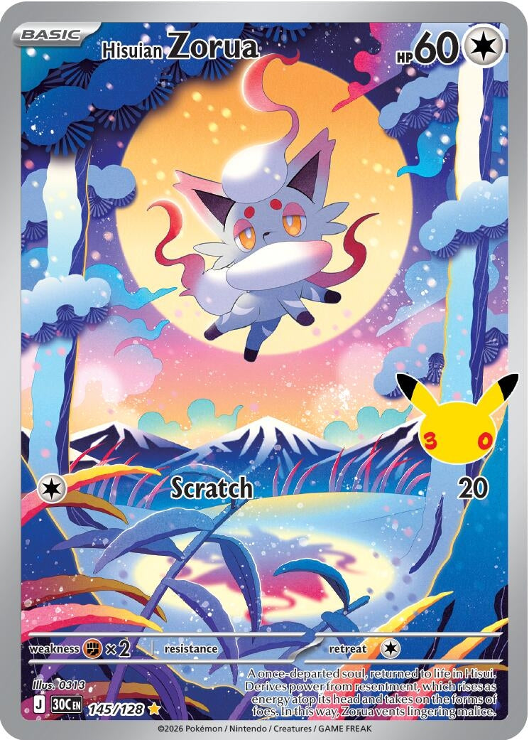 Image for Hisuian Zorua (145/128) (Holofoil) (ME: 30th Celebration) (30C) - Pokemon