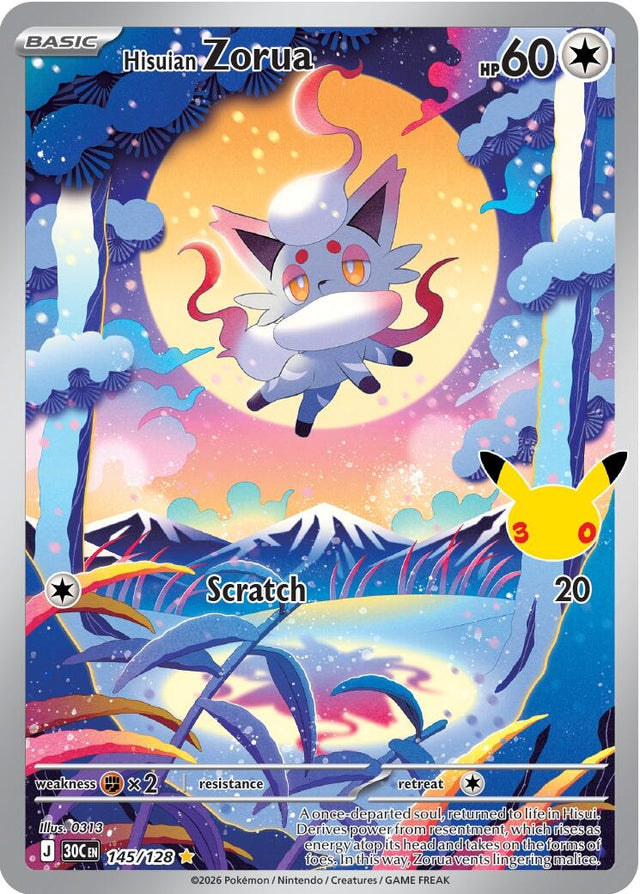 Image for Hisuian Zorua (145/128) (Holofoil) (ME: 30th Celebration) (30C) - Pokemon