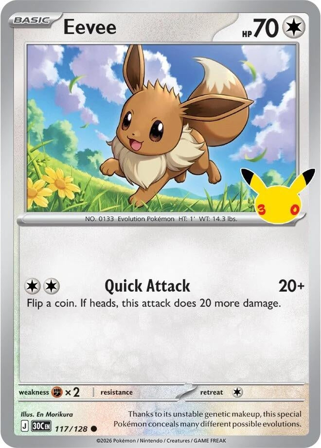 Image for Eevee (117/128) (Holofoil) (ME: 30th Celebration) (30C) - Pokemon