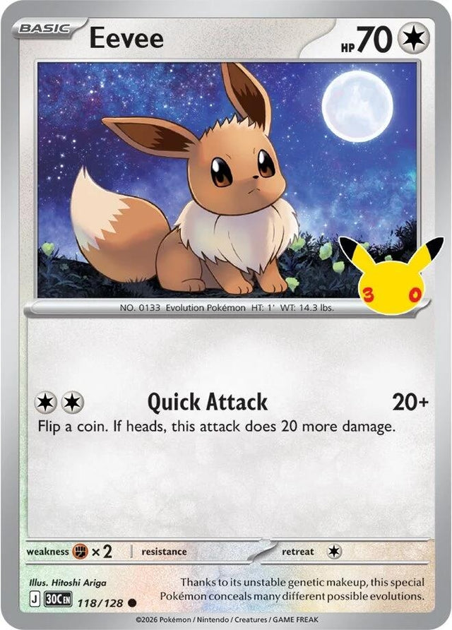 Image for Eevee (118/128) (Holofoil) (ME: 30th Celebration) (30C) - Pokemon