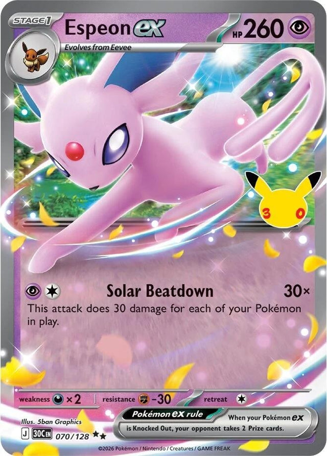 Image for Espeon ex (070/128) (Holofoil) (ME: 30th Celebration) (30C) - Pokemon